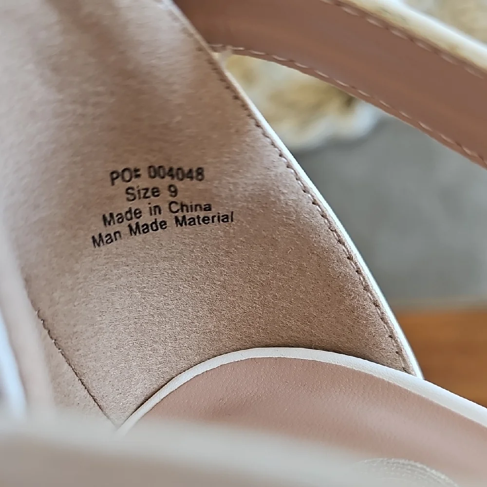 Journee Collection Cream Ankle Strap Heels